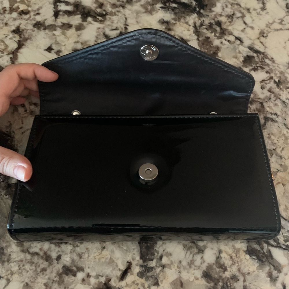 NEW Black Patent Evening Clutch - Picture 2 of 10